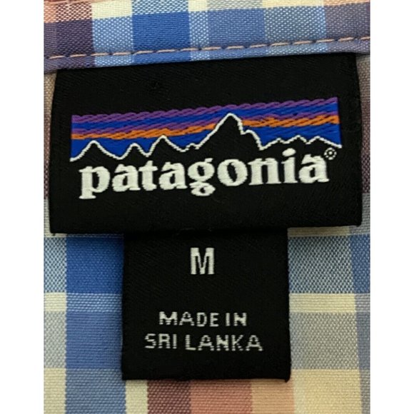 Patagonia Women's Medium Long Sleeve Snap Button Plaid Shirt Red Blue White - Picture 7 of 9